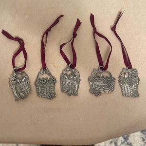 Lot of 47 Longaberger Pewter Metal Christmas Ornaments